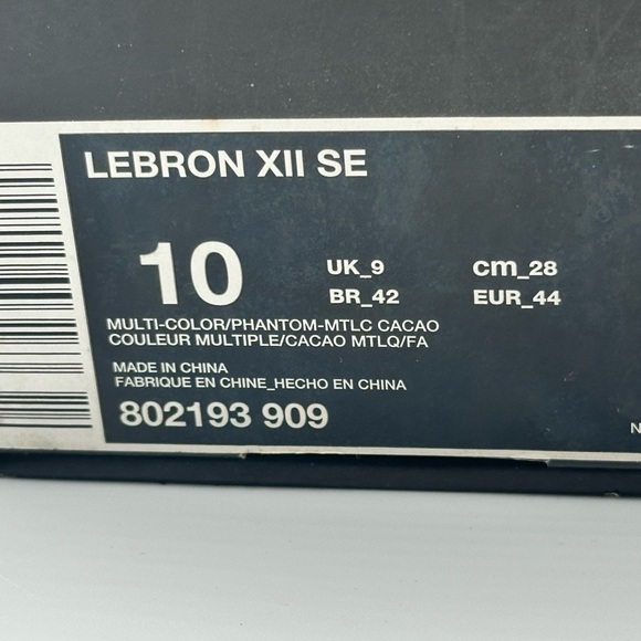 Nike Lebron XII 12 SE WTL What The Lebron James Multicolor Phantom MTLC Cacao 10 - Picture 14 of 14